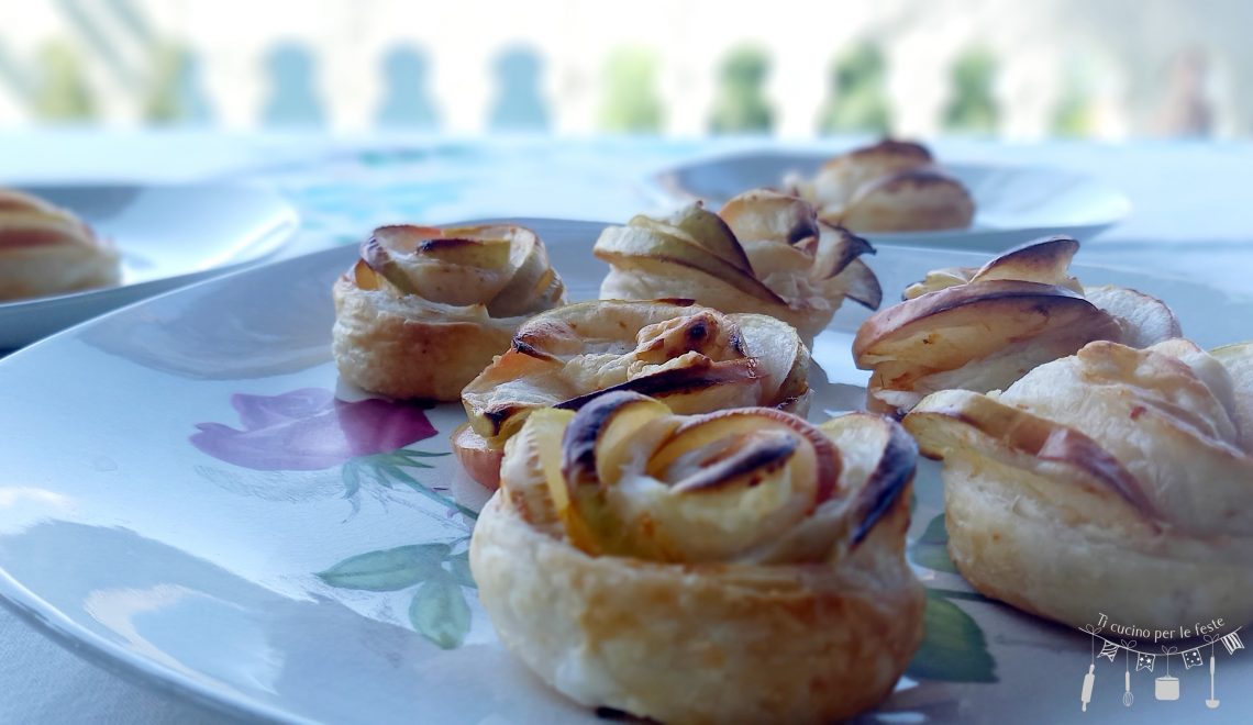 Rose di mela e pasta sfoglia