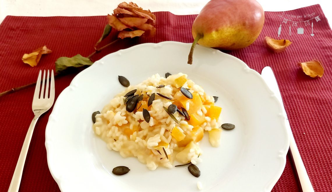 Risotto vegano di zucca e pere