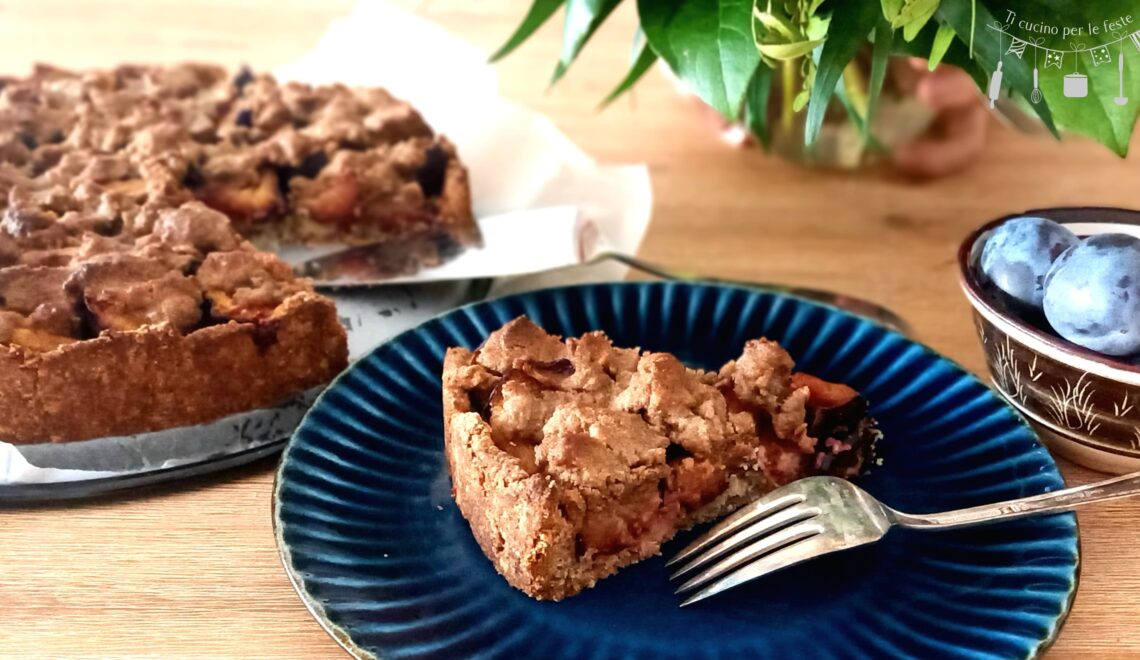 Torta nosugar di prugne con pasta frolla integrale